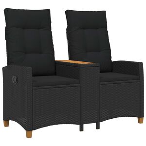 vidaXL Люлееща се пейка с маса 2 -Seater 126 x 65 x 112 см полиратан
