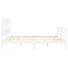 vidaXL Рамка за легло с табла бяла Super King Size дърво масив