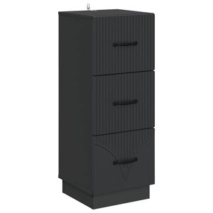 vidaXL Чекмеджетен шкаф 33 x 34,5 x 87 см Инженерна дървесина Черно