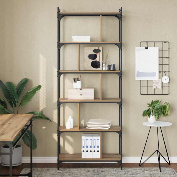 vidaXL Библиотека дъб артизан 76 x 32 x 192 см Инженерно дърво