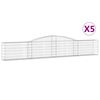 vidaXL Габионни кошници арка 5 бр 400x30x60/80 см поцинковано желязо
