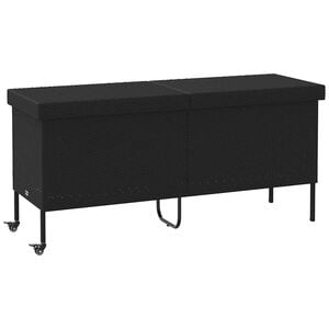 vidaXL Градинска кутия за съхранение с колелца, черна, 160x55x75 см, полиратан