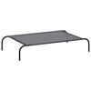 vidaXL Повдигнато легло за кучета сиво 110x65x20 cm Текстилен стомана