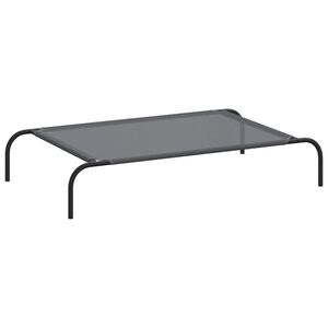 vidaXL Повдигнато легло за кучета сиво 110x65x20 cm Текстилен стомана