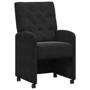 vidaXL Столове с Колела 2 бр. Кадифе Черно 58 x 67 x 97 см