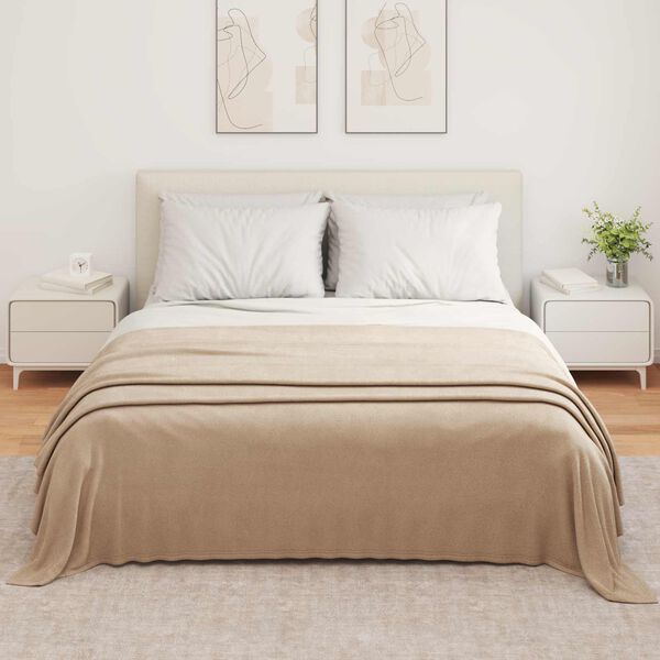 vidaXL Одеала за хвърляне 6 pcs Камилски 350 x 270 см Мека вълна