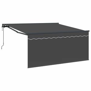 vidaXL Прибираща се тента Антрацит 350 x 250 cm Полиестер и алуминий