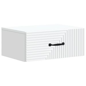 vidaXL Спален шкаф с монтаж на стена с чекмедже Бяло 49 x 34,5 x 20 см