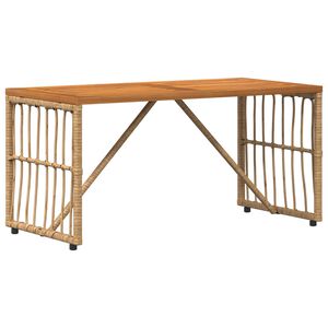 vidaXL Маса за открито Естествен 80 x 40 x 40 cm Стомана и полиратан