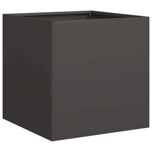 vidaXL Черна саксия 40x40x40 cm Студено валцувана стомана