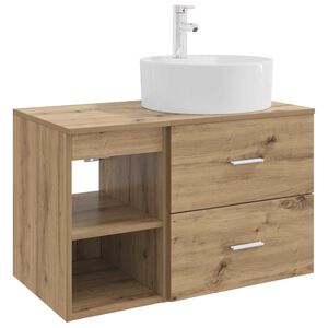 vidaXL Комплект мебели за баня 2 pcs Дъб артизан Инженерна дървесина