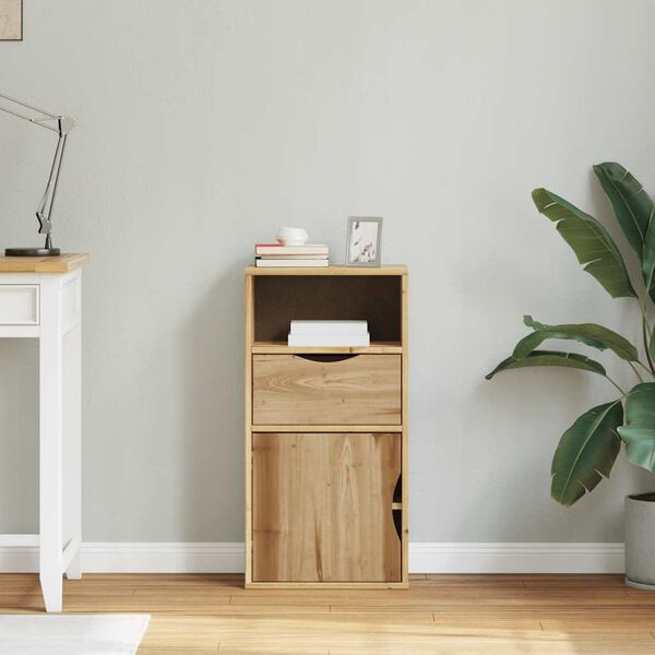 vidaXL Страничен шкаф с чекмедже ODDA 40x24x79cm масивна дървесина бор
