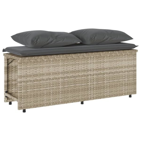 vidaXL Градински трапезен комплект 3 части с възглавници светлосив