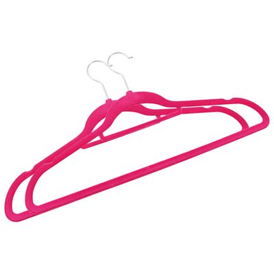 vidaXL 50 бр Комплект закачалки за дрехи антиплъзгащи розово кадифе