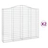 vidaXL Габионни кошници арка 2 бр 200x30x160/180 см поцинковано желязо