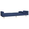 vidaXL 2-местно разтегателно канапе с две възглавници, синьо, текстил