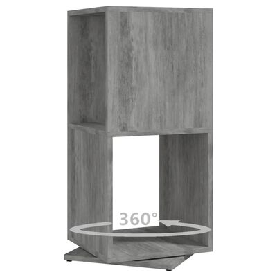 vidaXL Въртящ се шкаф, бетонно сив, 34,5x34,5x75,5 см, инженерно дърво