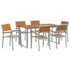 vidaXL Комплект за хранене в градината 7 pcs Сив