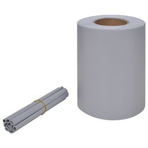 vidaXL Градински параван за уединение, PVC, 70x0,19 м, светлосив