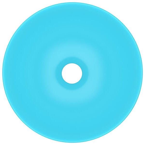 vidaXL Керамична мивка за баня, светлозелена, кръгла