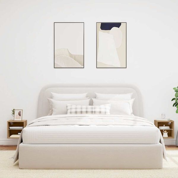 vidaXL Стенни шкафове за телевизор с LED осветление 2 броя Дъб Artisan