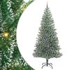 vidaXL Изкуствена коледна елха със сняг и LED светлина 240 cm