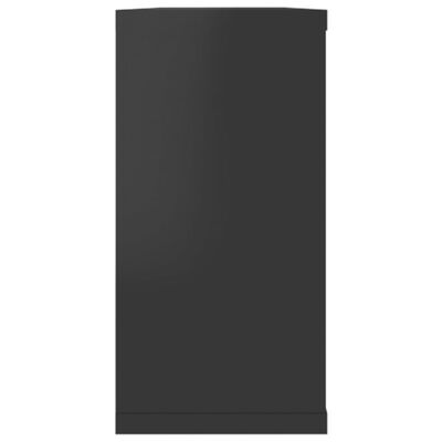vidaXL Стенни кубични рафтове, 6 бр, черен гланц, 100x15x30 см, ПДЧ
