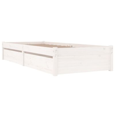 vidaXL Рамка за легло с чекмеджета, бяла, 90x200 см