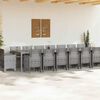 vidaXL Градински комплект за хранене с възглавници 17 pcs Светлосиво