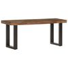 vidaXL Пейка, 110 см, регенерирана дървесина масив и стомана