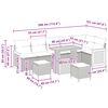 vidaXL Градински Софа Комплект с възглавница 11 pcs Черно полиратан