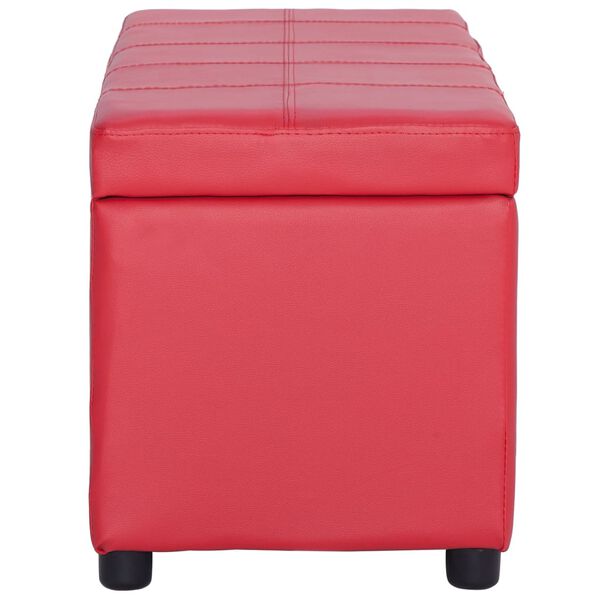 vidaXL Пейка за съхранение, 116 см, червена, изкуствена кожа