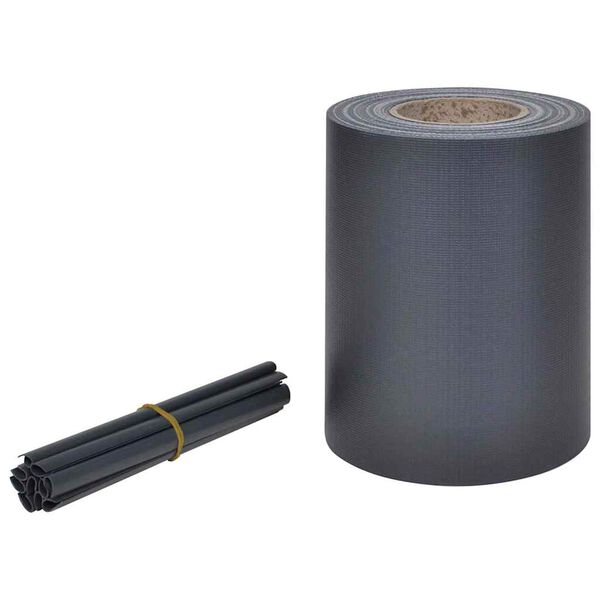 vidaXL Градински параван за уединение, PVC, 70x0,19 м, тъмносив