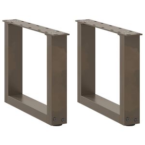 vidaXL Крака за масичка за кафе, U-образни, 2 бр., естествена стомана, 30 x (30-31) см, стомана