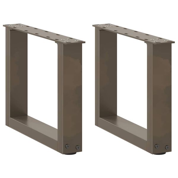 vidaXL Крака за масичка за кафе, U-образни, 2 бр., естествена стомана, 30 x (30-31) см, стомана