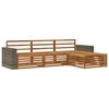 vidaXL Комплект дивани за открито 4 pcs Натурално