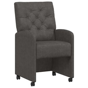 vidaXL Столове с Колела 2 бр. Изкуствена Черно 58 x 67 x 97 см