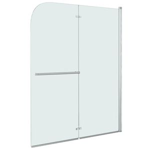 vidaXL Сгъваем душ параван, 2 панела, ESG стъкло, 95x140 см
