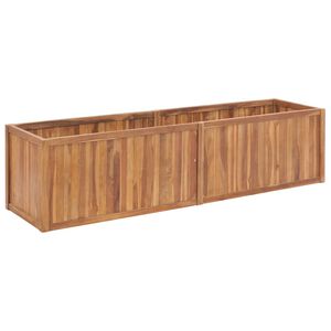 vidaXL Градинска повдигната леха, 200x50x50 см, тиково дърво масив