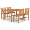 vidaXL Градински комплект за хранене, 5 части, 150x90 см, масивно тиково дърво