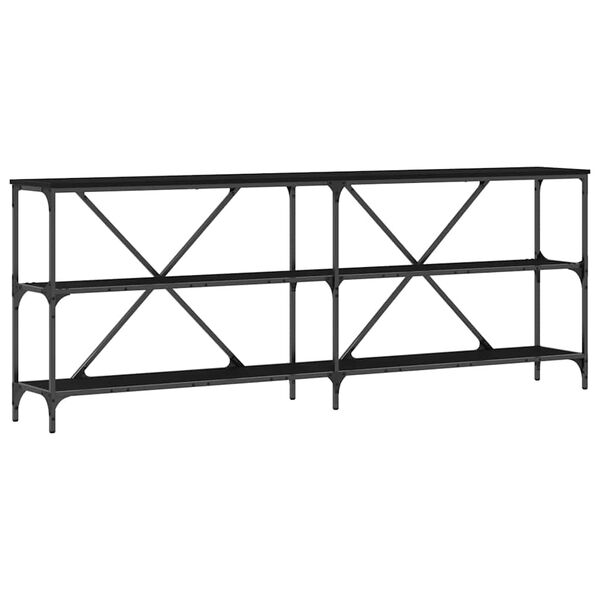vidaXL Конзолна маса Черния дъб 200 x 30 x 75 см Инженерно дърво