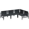 vidaXL Градински Софа Комплект с възглавница 4 pcs Антрацит Стомана