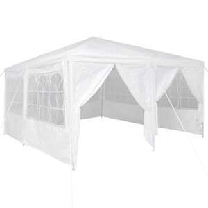 vidaXL Парти шатър Бяло 400 x 400 x 266 см Полиетилен