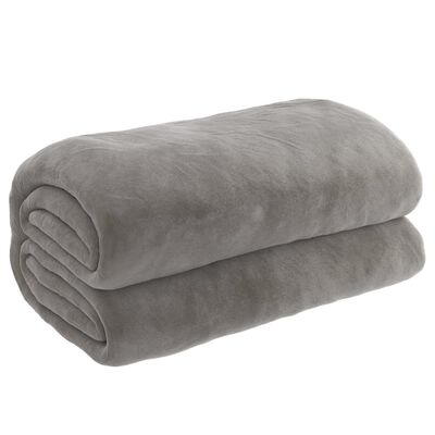 vidaXL Утежнено одеяло с плик, сиво, 150x200 см, 7 кг, плат