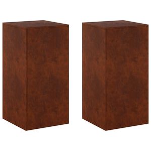 vidaXL Стойка за растения 2 pcs Ръждясало 40 x 40 x 80 cm