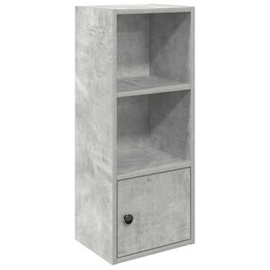 vidaXL Библиотека, бетонно сива, 31x24x77 см, инженерно дърво