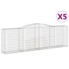 vidaXL Габионни кошници арка 5 бр 400x50x120/140см поцинковано желязо