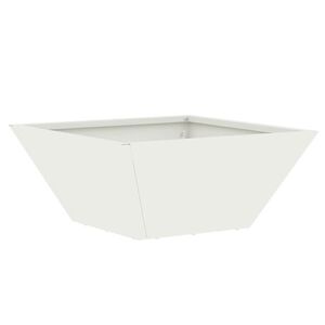 vidaXL Градинска саксия Бяло 35 x 35 x 15 см Студено валцована стомана