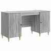 vidaXL Бюро с рафт Сива сонома 142,5 x 50 x 75 см Инженерна дървесина