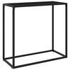 vidaXL Конзолна маса, черна, 80x35x75 cм, закалено стъкло